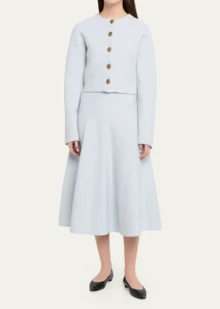 Brandon MaxwellMiller Structured Wool Midi Skirt