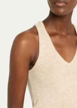 Brandon MaxwellReese V-Neck Cashmere Knit Tank Top