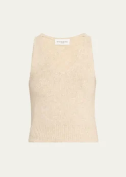 Brandon MaxwellReese V-Neck Cashmere Knit Tank Top