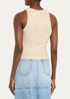 Brandon MaxwellReese V-Neck Cashmere Knit Tank Top