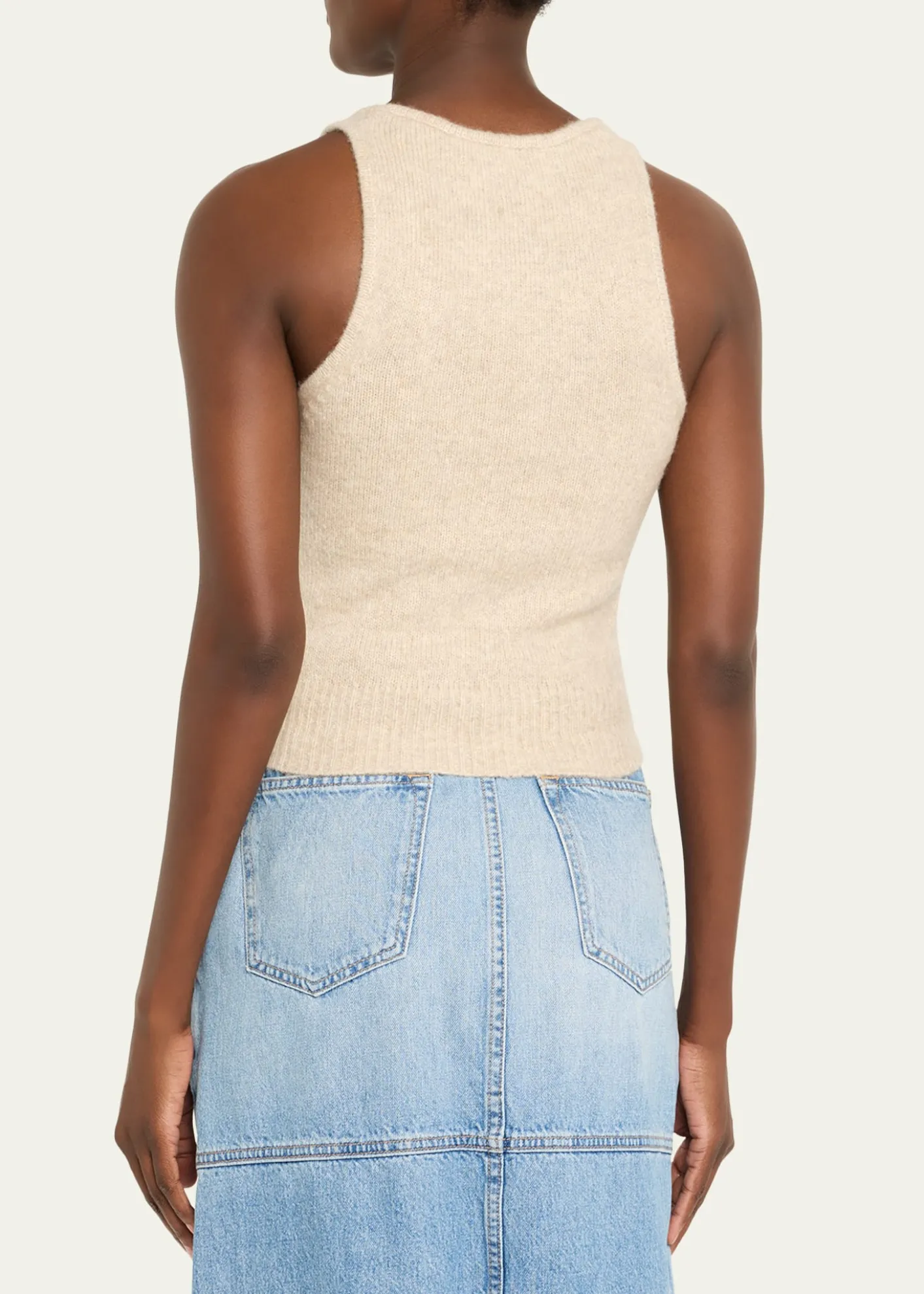 Brandon MaxwellReese V-Neck Cashmere Knit Tank Top