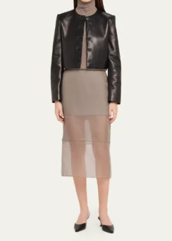 Brandon MaxwellRyder Leather Cropped Box Jacket
