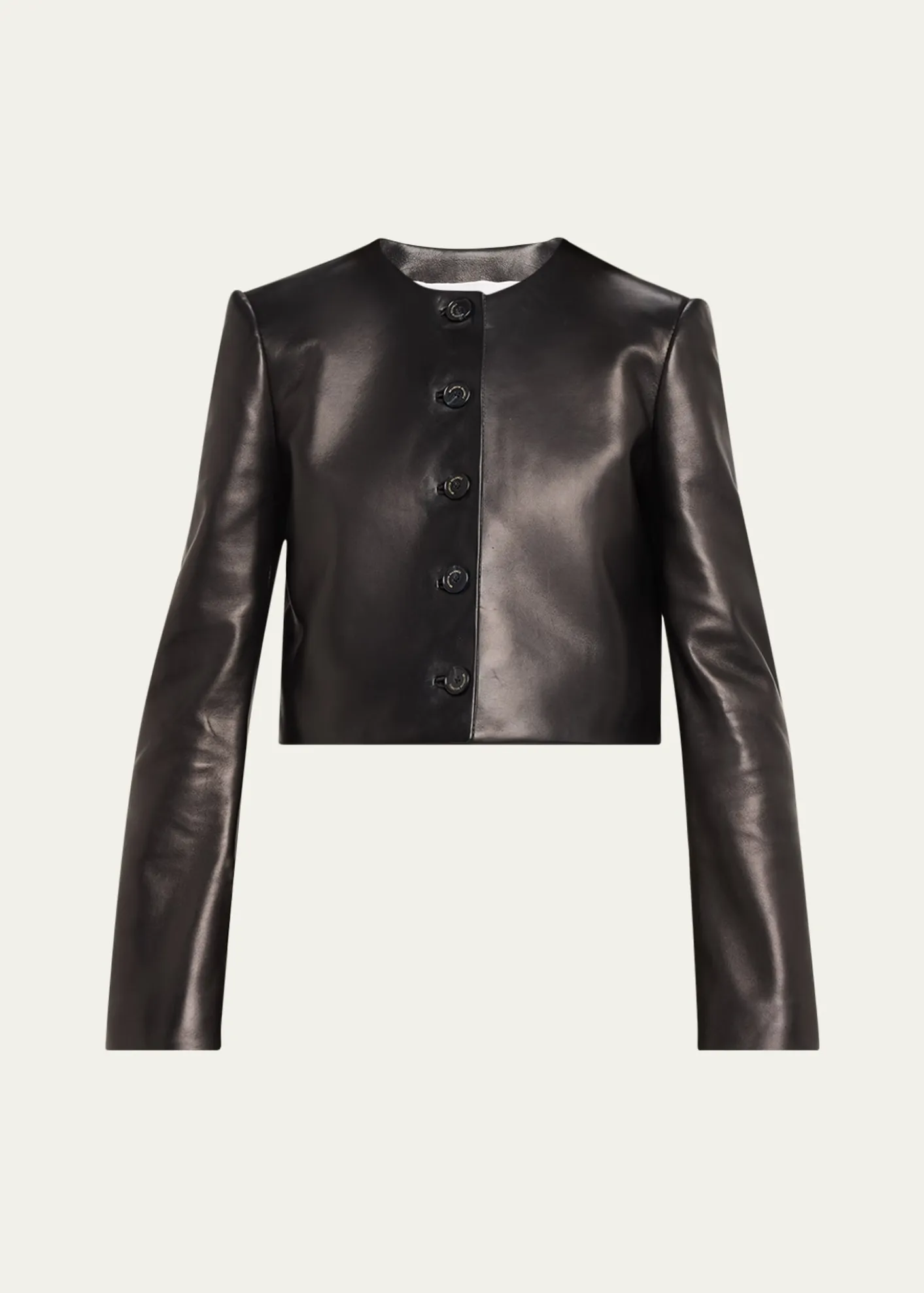 Brandon MaxwellRyder Leather Cropped Box Jacket