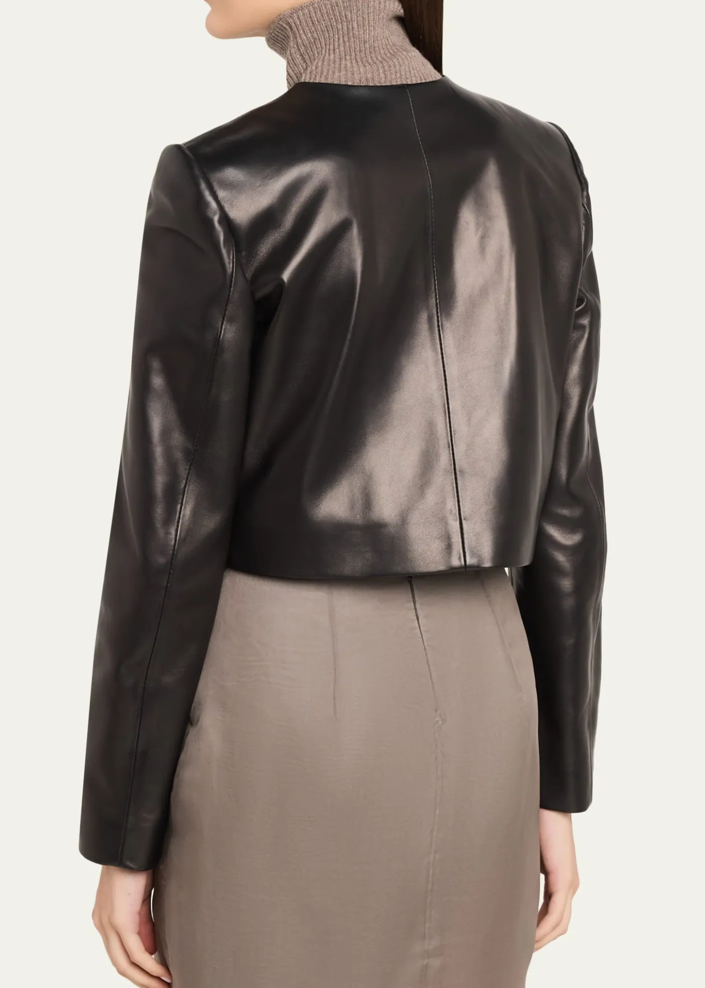 Brandon MaxwellRyder Leather Cropped Box Jacket