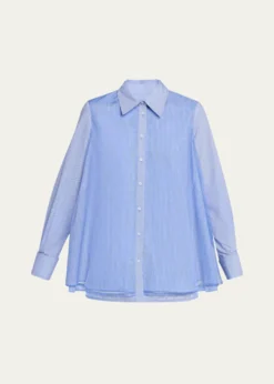 Brandon MaxwellVaughn Frothy Layered Button-Down Shirt