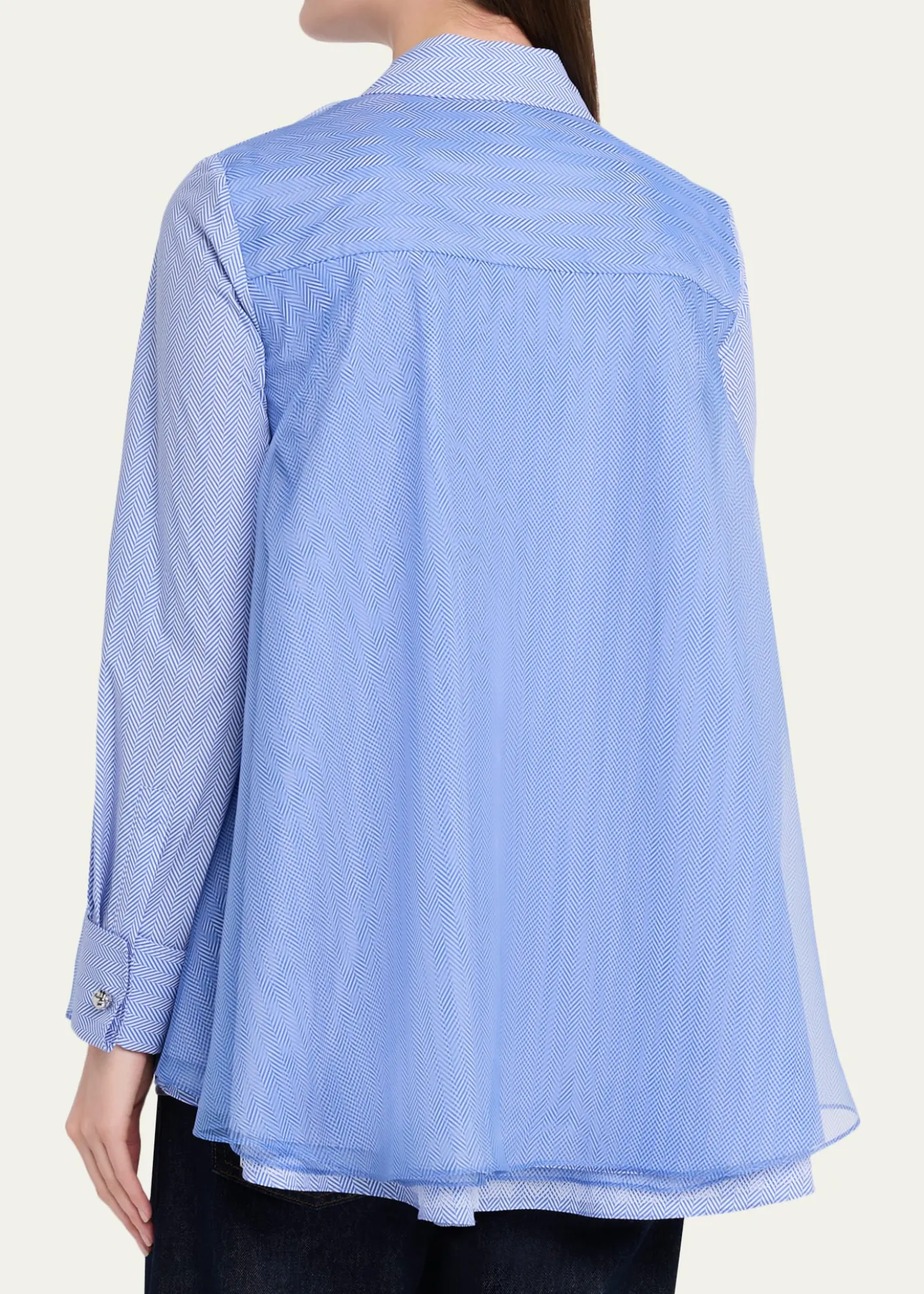 Brandon MaxwellVaughn Frothy Layered Button-Down Shirt