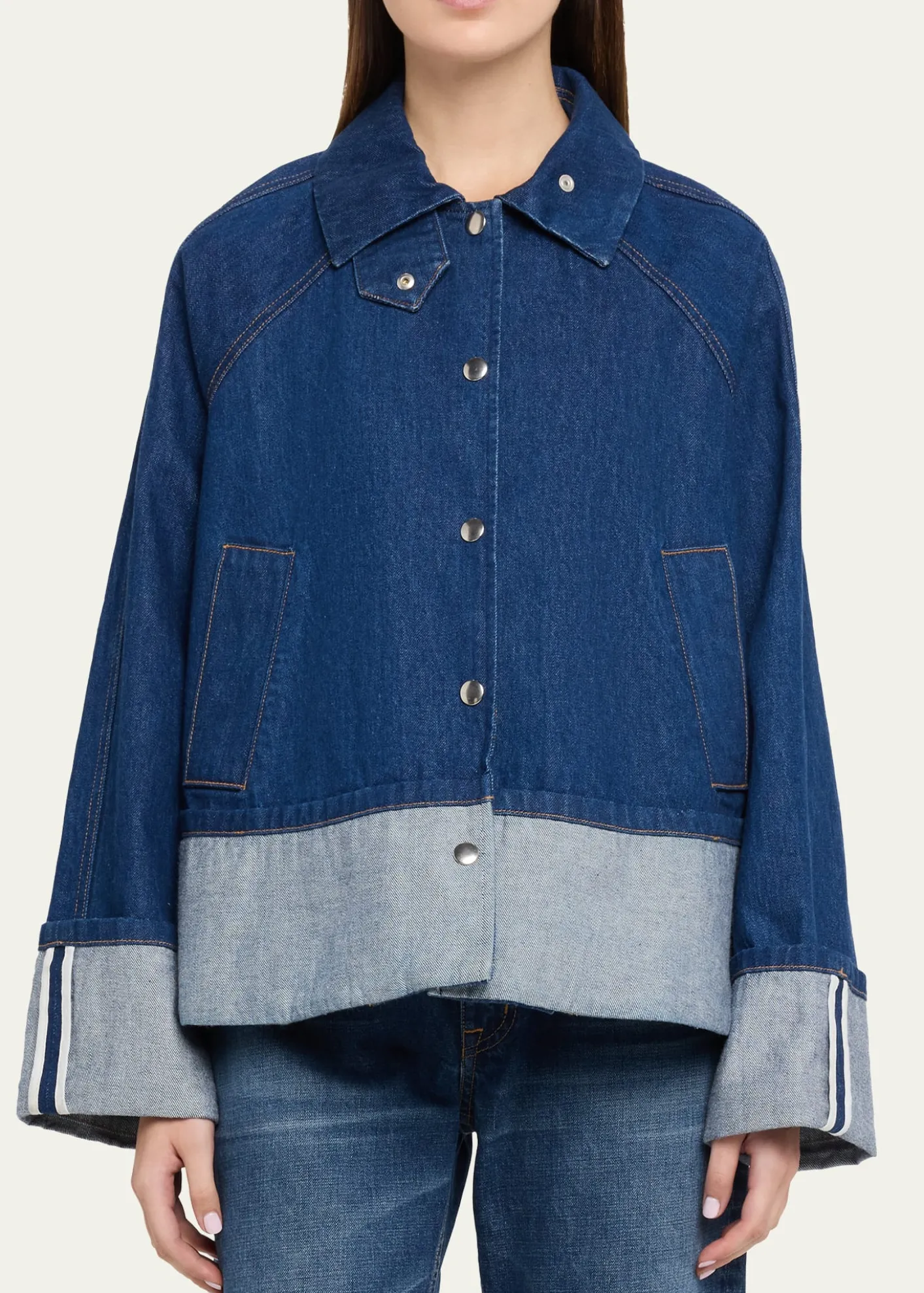 Brandon MaxwellWells Trapeze Denim Jacket