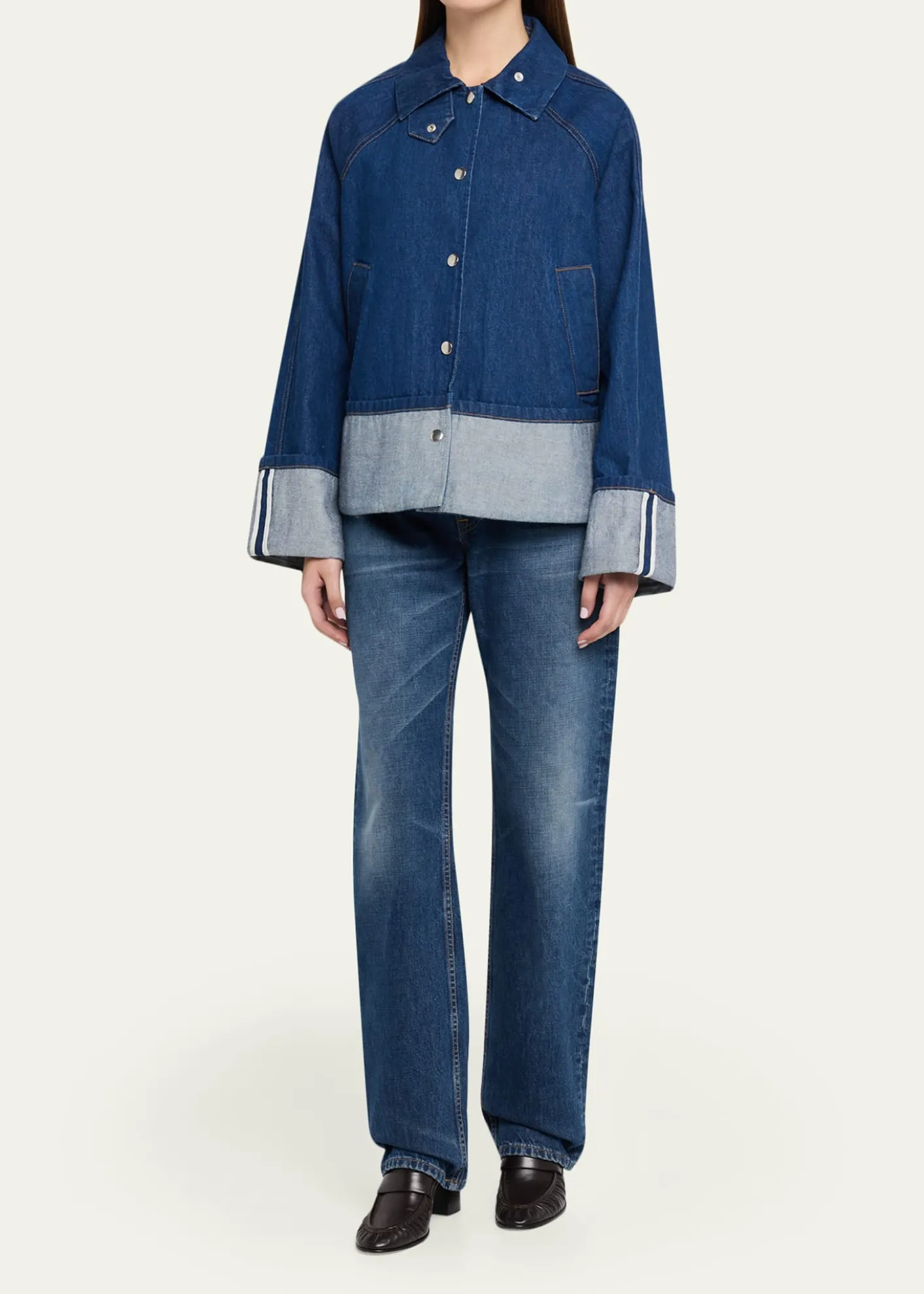 Brandon MaxwellWells Trapeze Denim Jacket