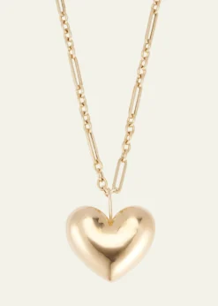 Brent NealeAll Gold Puff Heart Pendant on Chain Necklace, 18"L