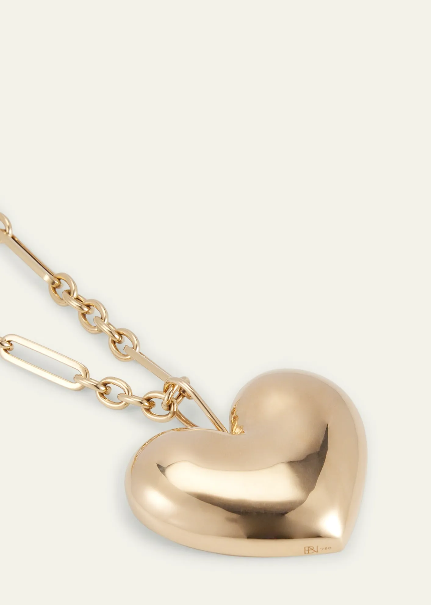 Brent NealeAll Gold Puff Heart Pendant on Chain Necklace, 18"L