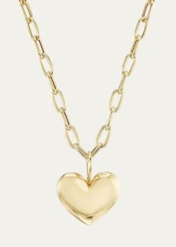 Brent Neale18K Yellow Gold Mini Puff Heart Pendant Necklace