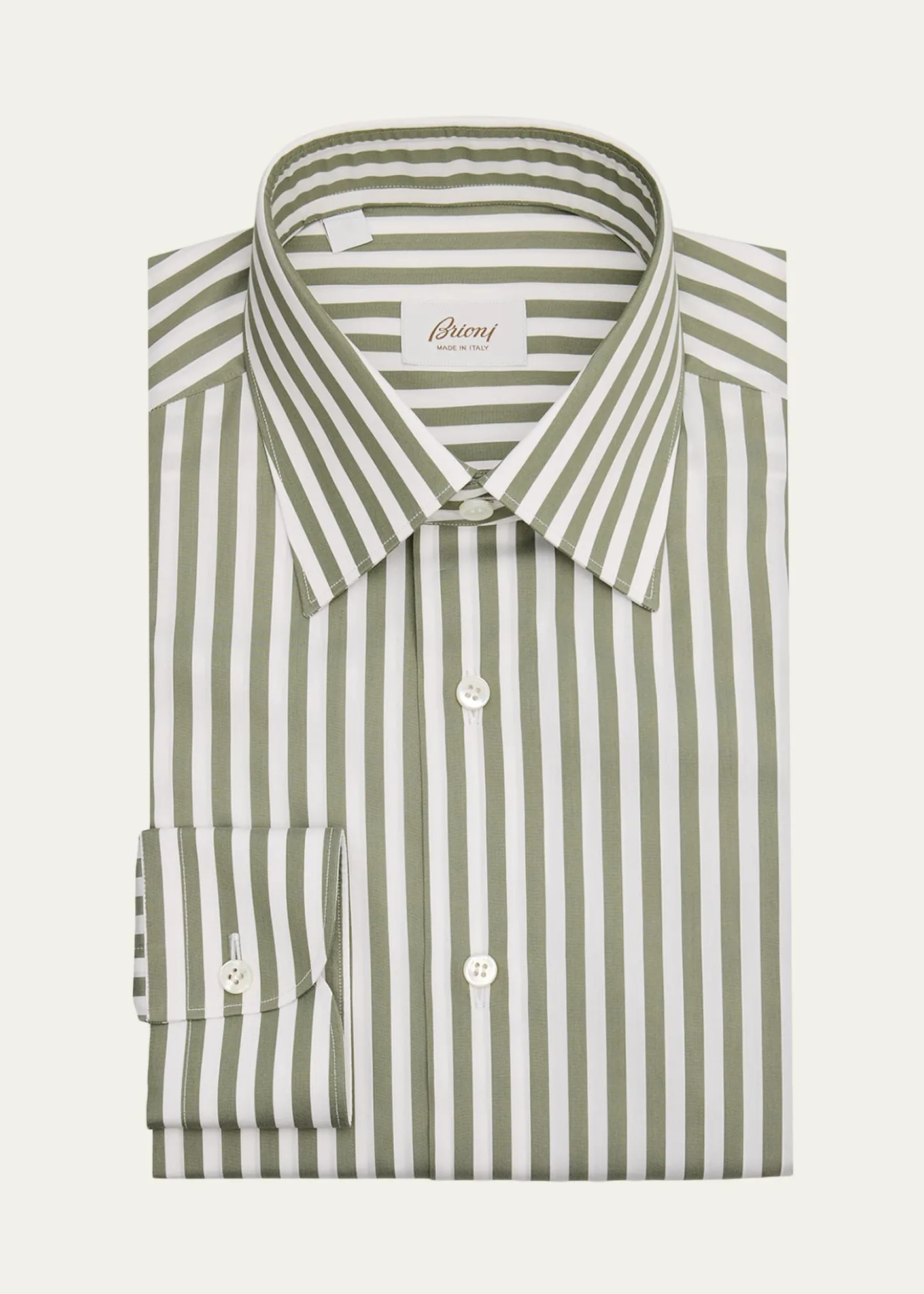 BrioniMen's Cotton Candy Stripe Point Collar Dress Shirt
