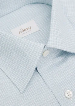 BrioniMen's Cotton Textured-Check Point Collar Dress Shirt