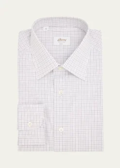 BrioniMen's Giza 87 Cotton Grid Check Dress Shirt