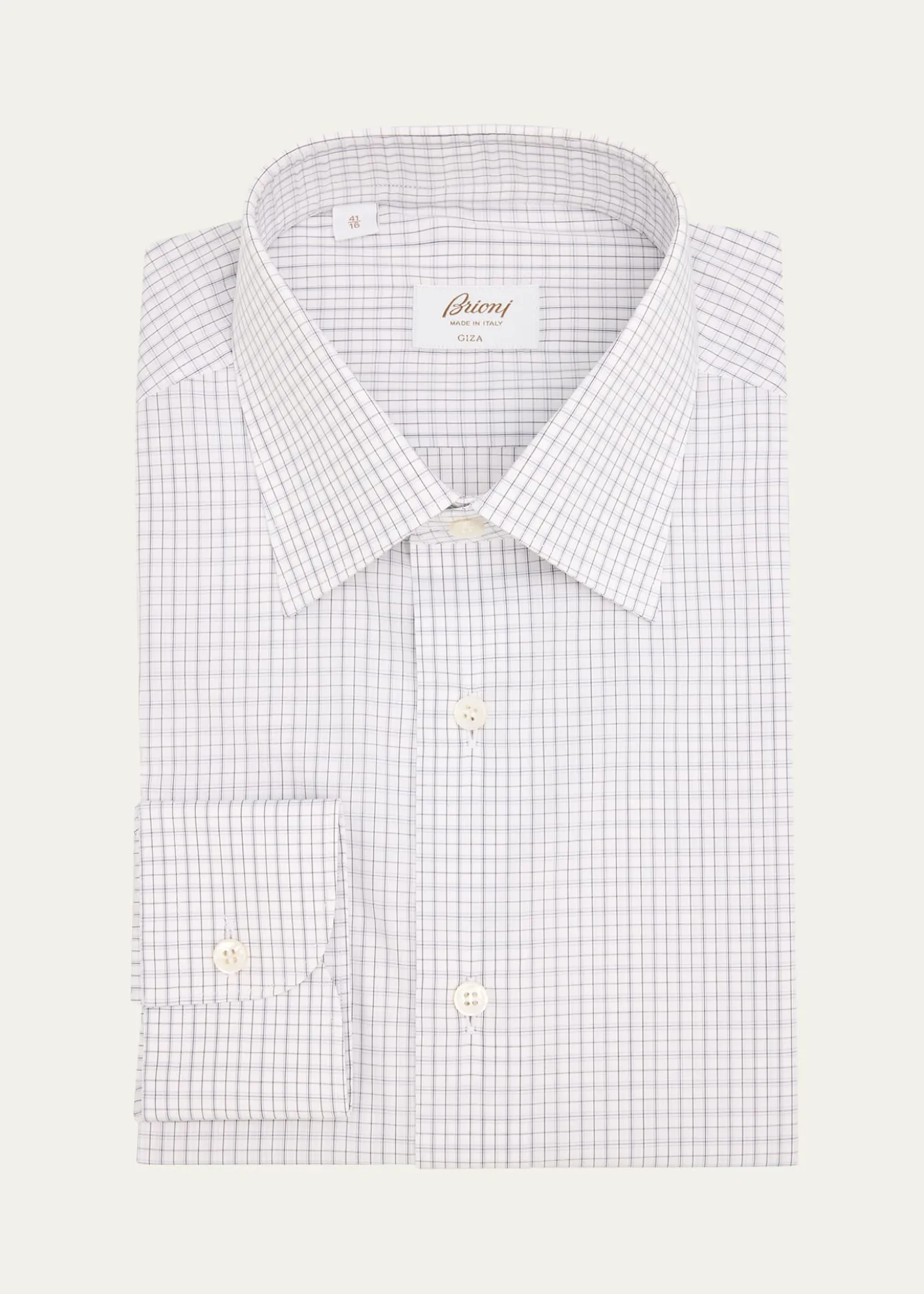 BrioniMen's Giza 87 Cotton Grid Check Dress Shirt