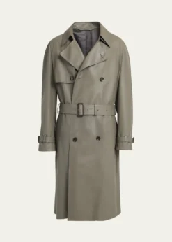 BrioniMen's Loden Leather Trench Coat