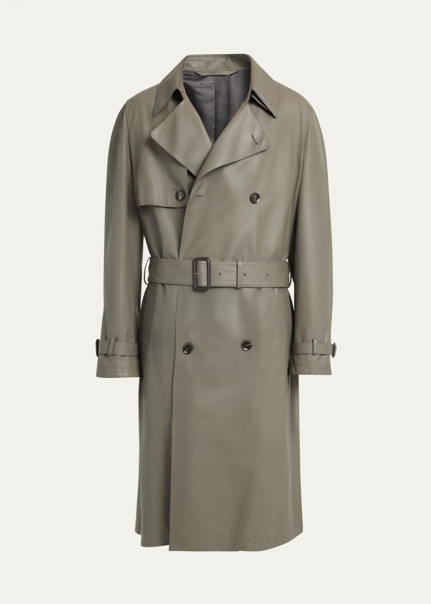 BrioniMen's Loden Leather Trench Coat