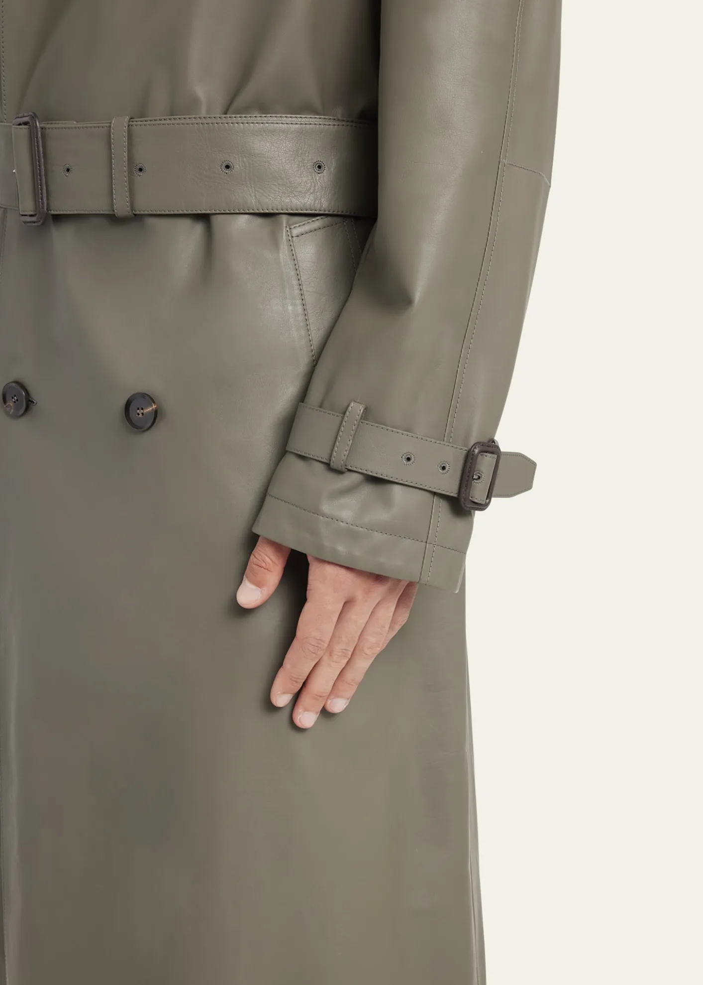 BrioniMen's Loden Leather Trench Coat