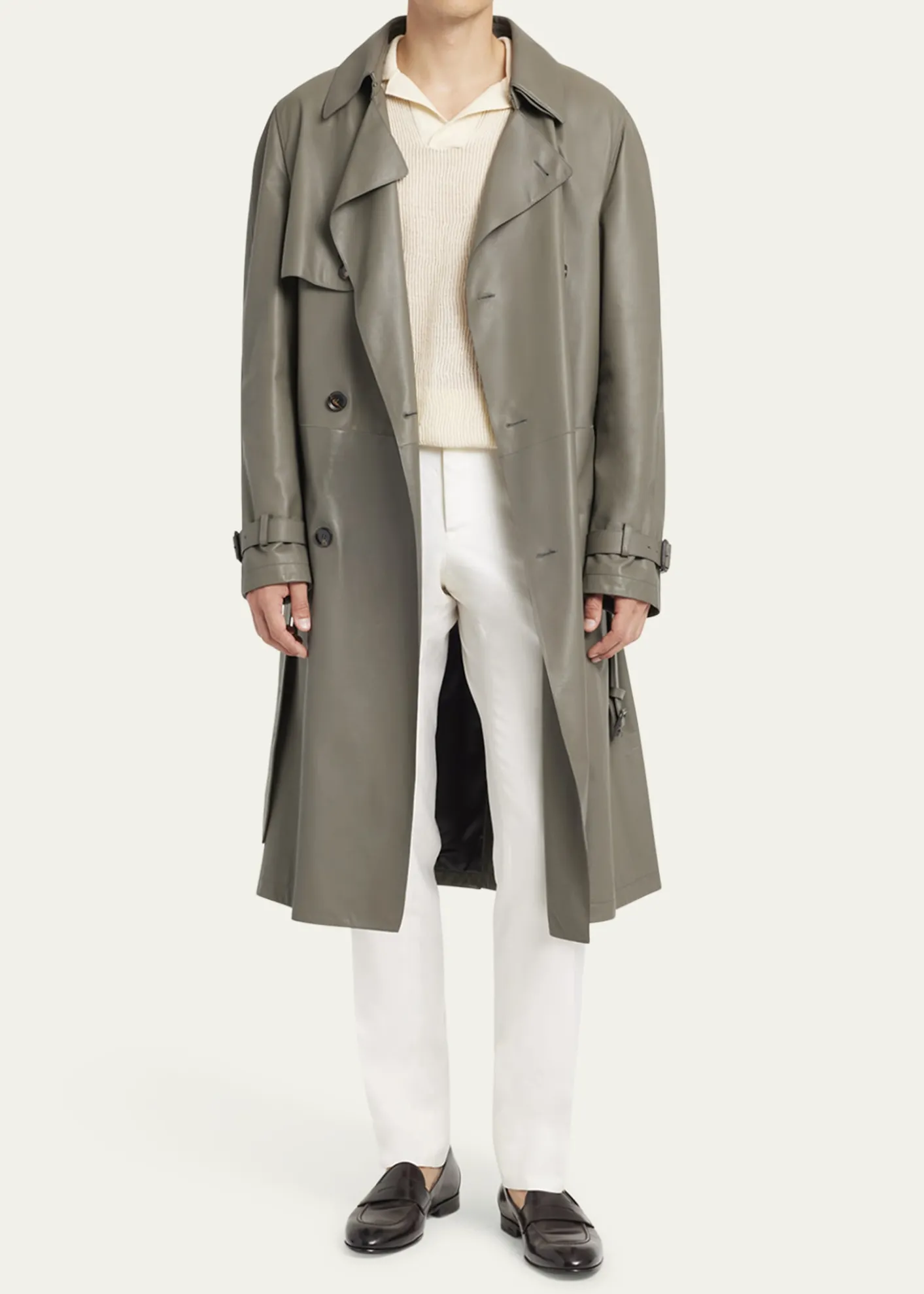 BrioniMen's Loden Leather Trench Coat