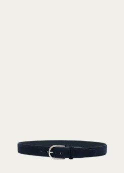 BrioniMen's Suede Round-Buckle Belt