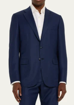 BrioniMen's Textured Solid Two-Piece Suit, Bright Navy