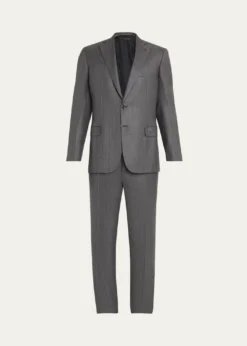 BrioniMen's Tonal Herringbone Wool-Silk Two-Piece Suit