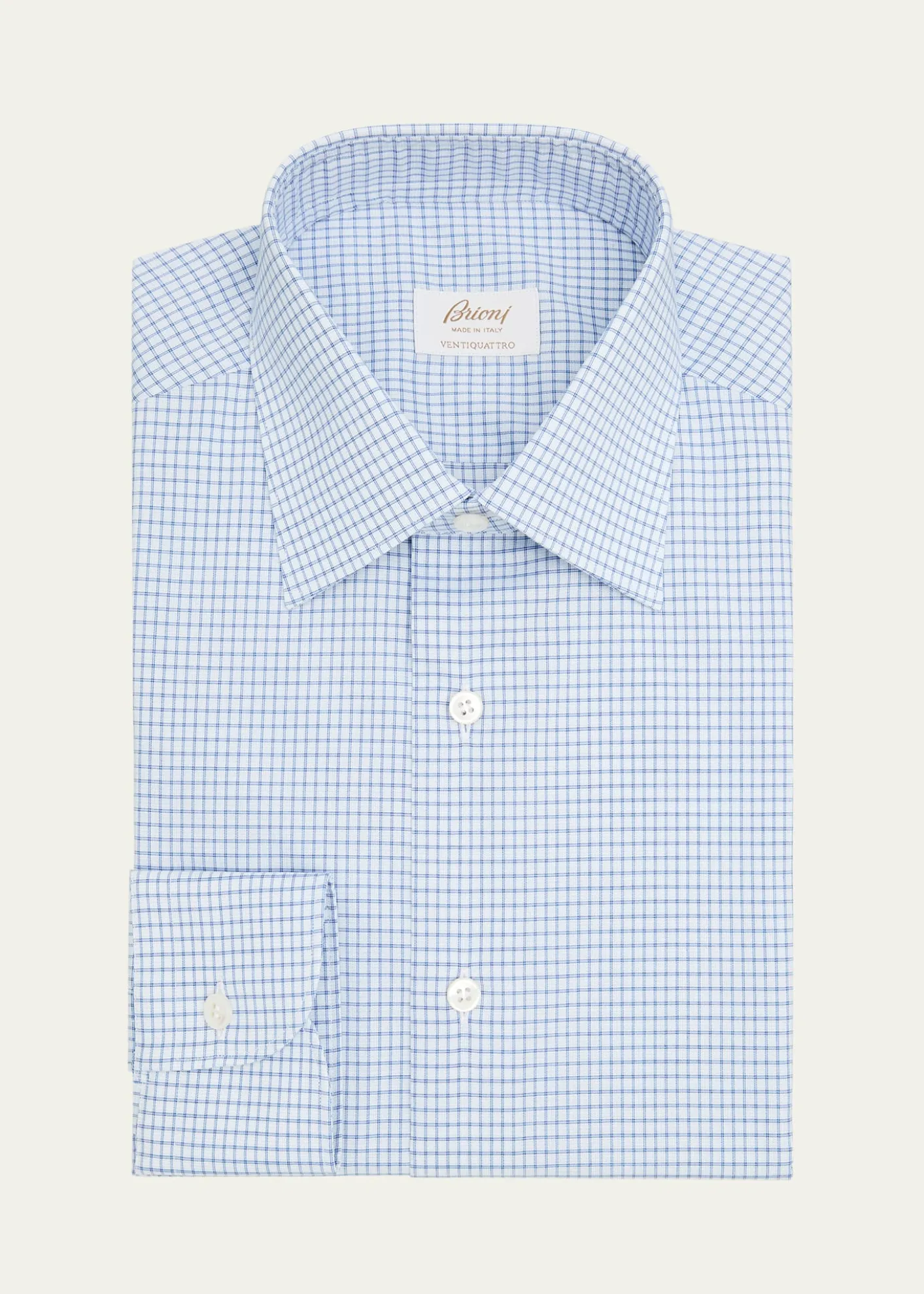BrioniMen's Ventiquattro Cotton Grid Check Dress Shirt