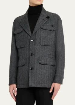 BrioniMen's Baby Alpaca Herringbone Jacket