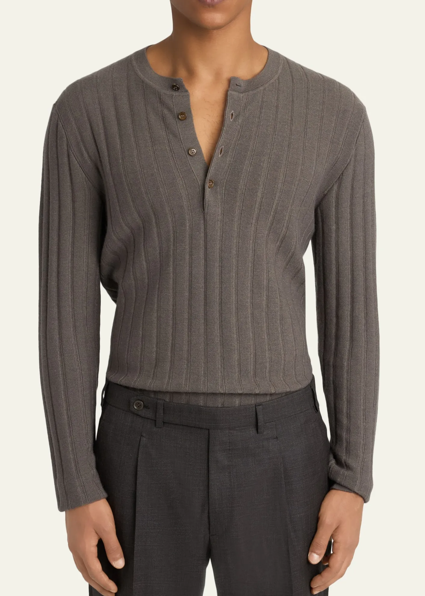 BrioniMen's Cashmere/Silk Henley Sweater