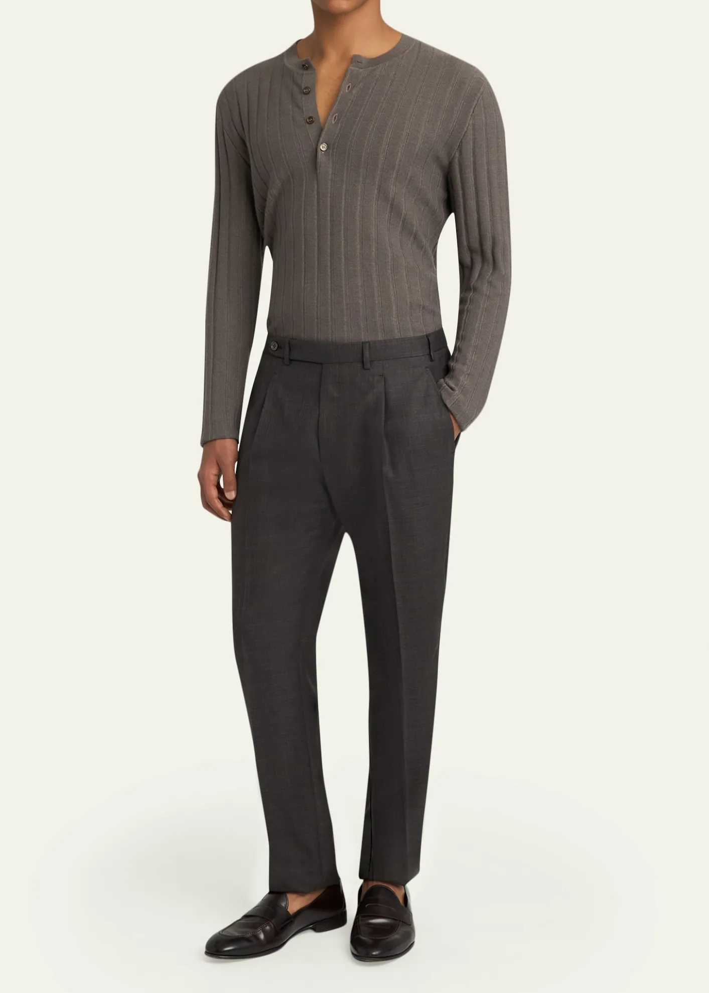 BrioniMen's Cashmere/Silk Henley Sweater