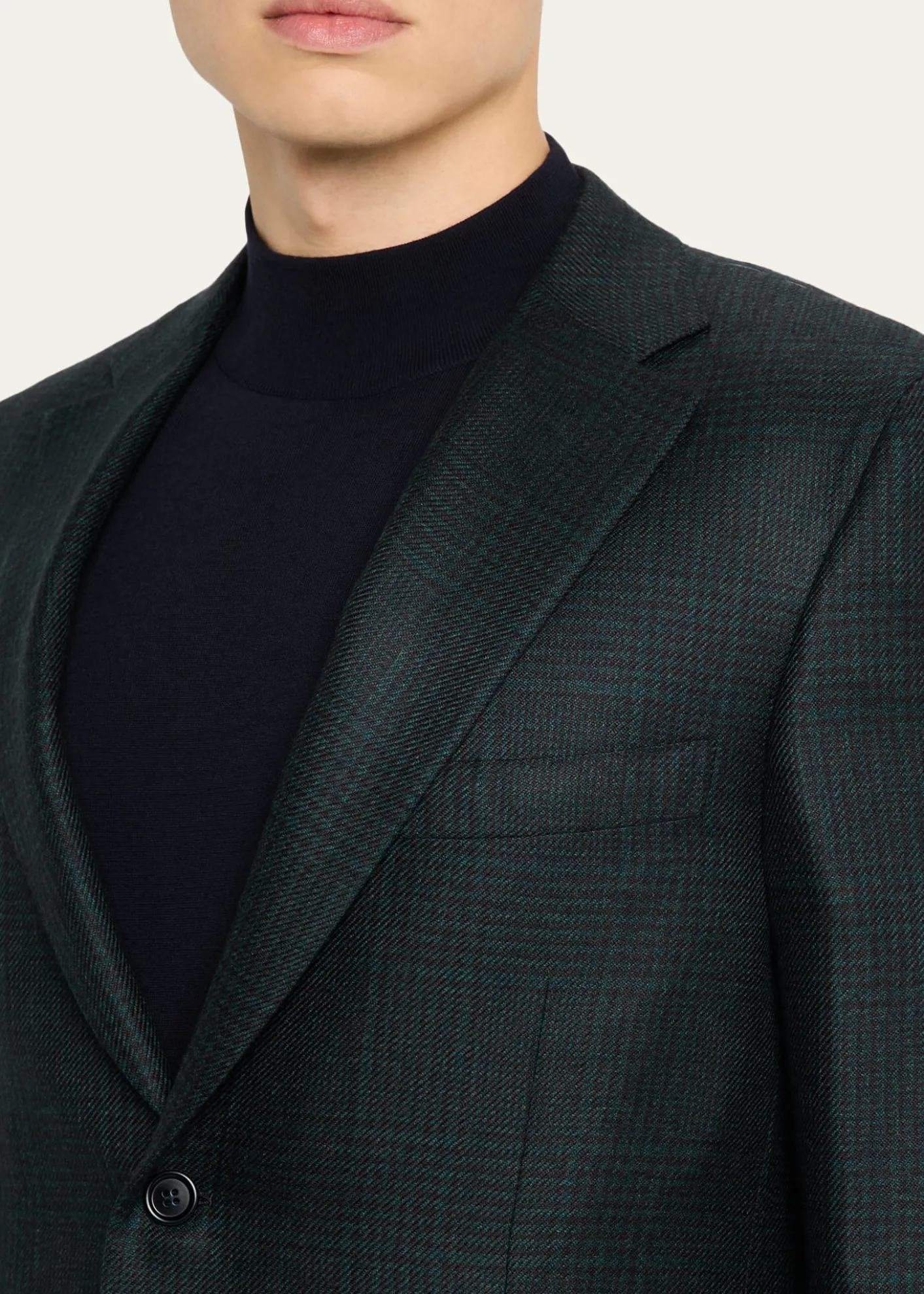 BrioniMen's Cashmere Tonal Plaid Single-Breasted Sport Coat