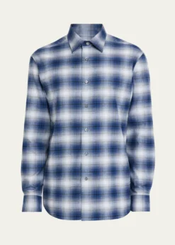 BrioniMen's Cotton Flannel Check Sport Shirt