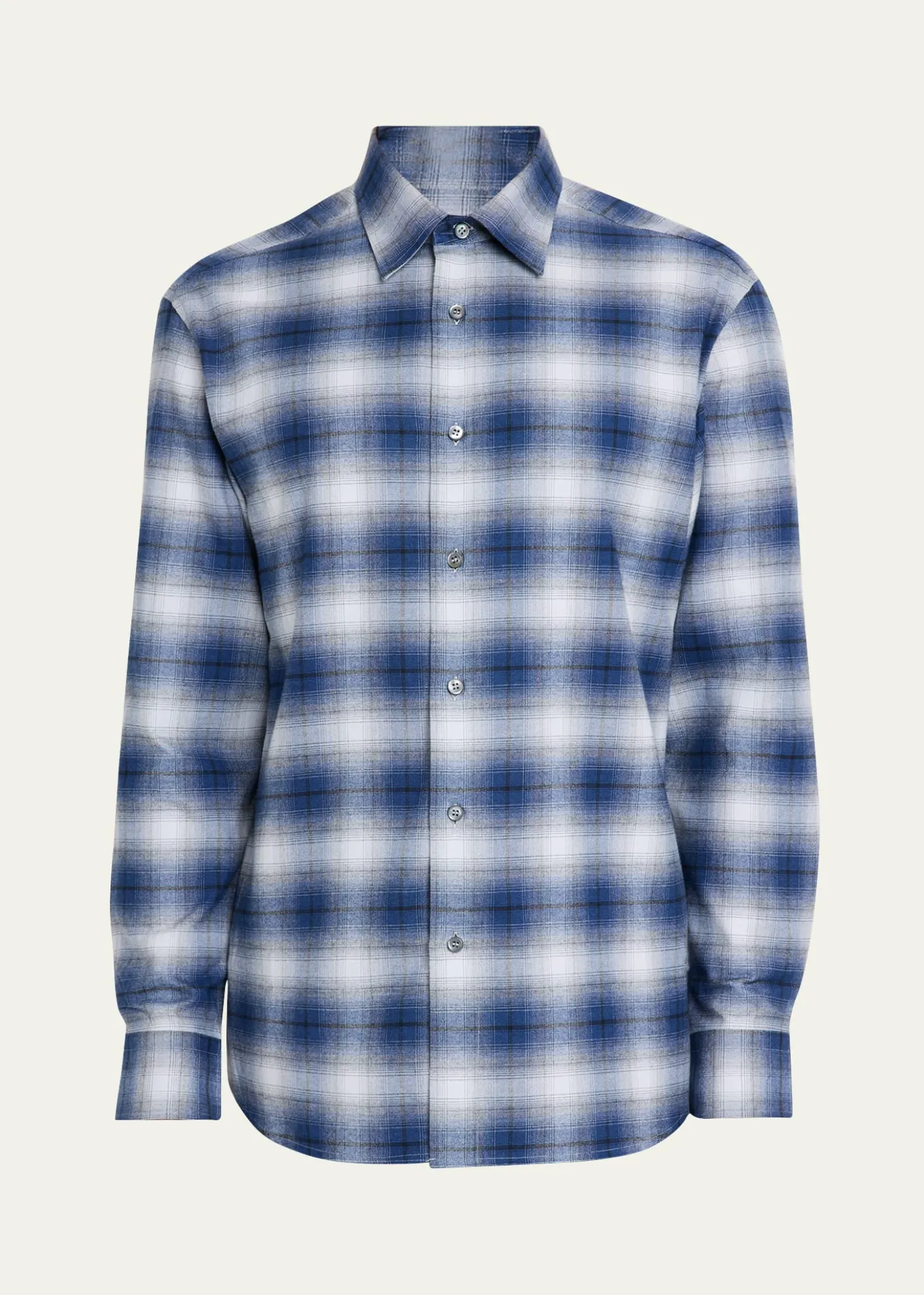 BrioniMen's Cotton Flannel Check Sport Shirt
