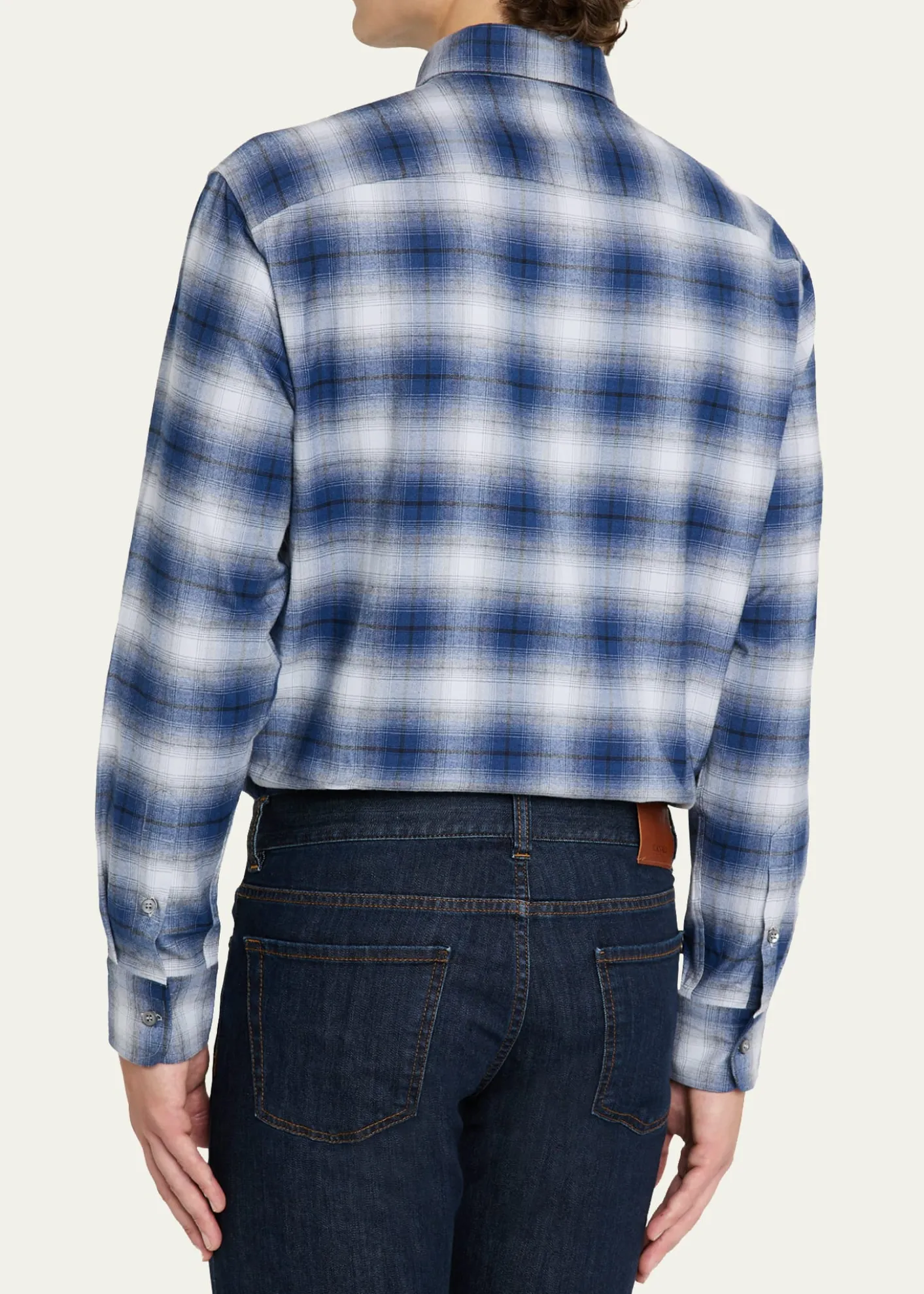 BrioniMen's Cotton Flannel Check Sport Shirt