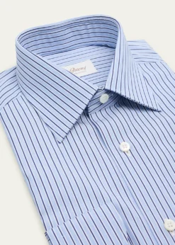 BrioniMen's Cotton Pinstripe Point Collar Dress Shirt