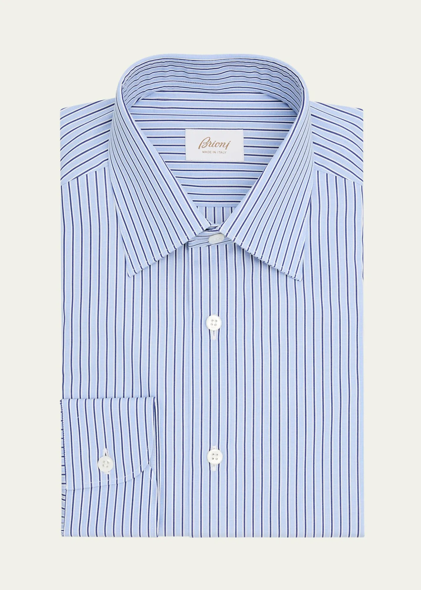 BrioniMen's Cotton Pinstripe Point Collar Dress Shirt