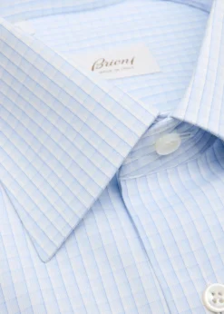 BrioniMen's Cotton Plaid Point Collar Dress Shirt