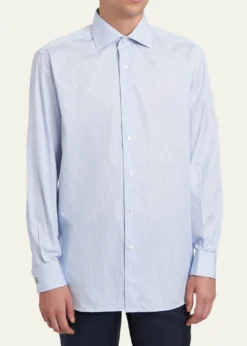 BrioniMen's Fine-Stripe Cotton Sport Shirt