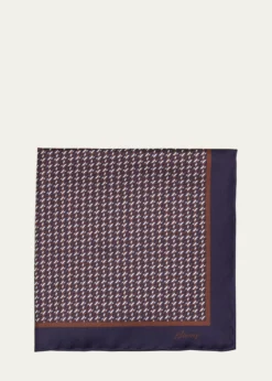 BrioniMen's Geometric Zig-Zag Silk Pocket Square