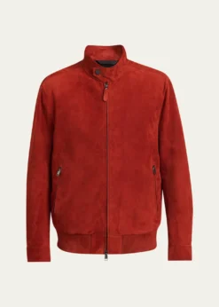 BrioniMen's Leather Stand-Collar Blouson