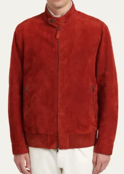 BrioniMen's Leather Stand-Collar Blouson