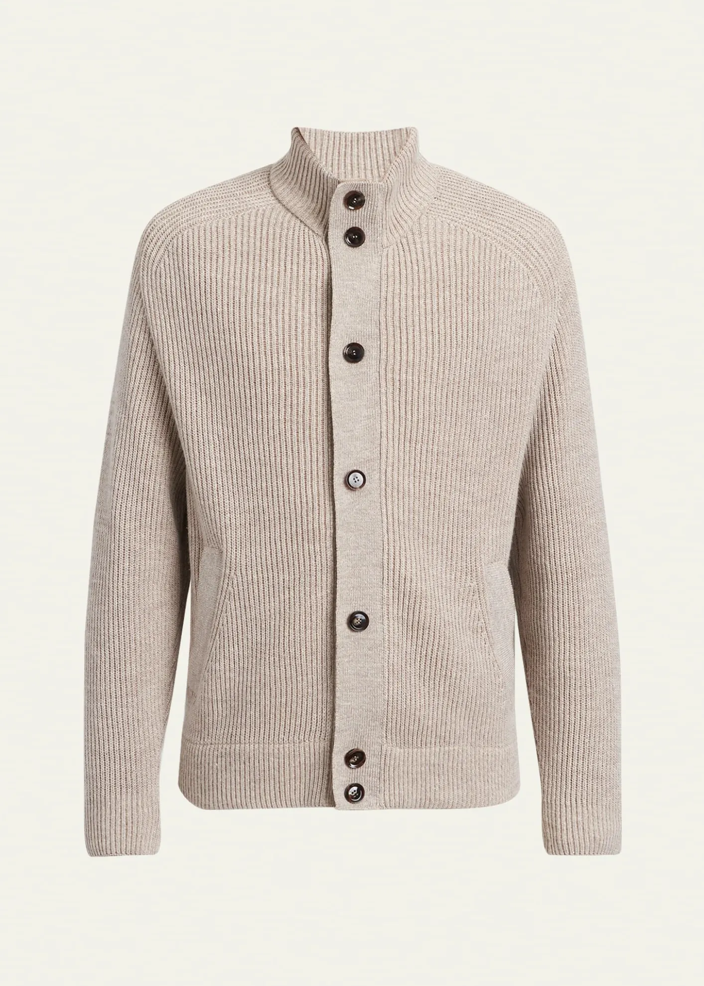 BrioniMen's Ribbed Cotton-Blend Mouline Blouson Sweater