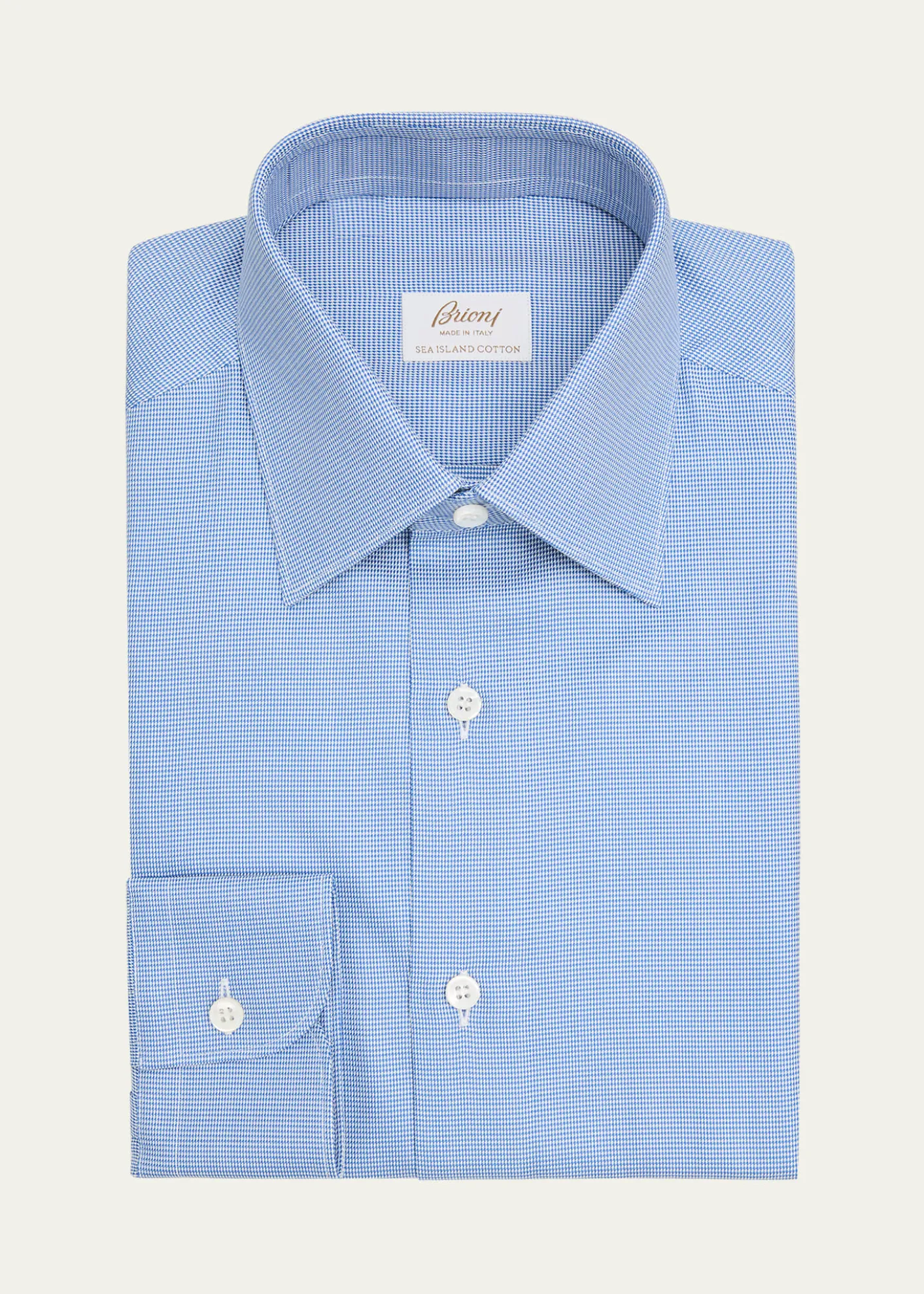 BrioniMen's Sea Island Cotton Micro-Houndstooth Dress Shirt