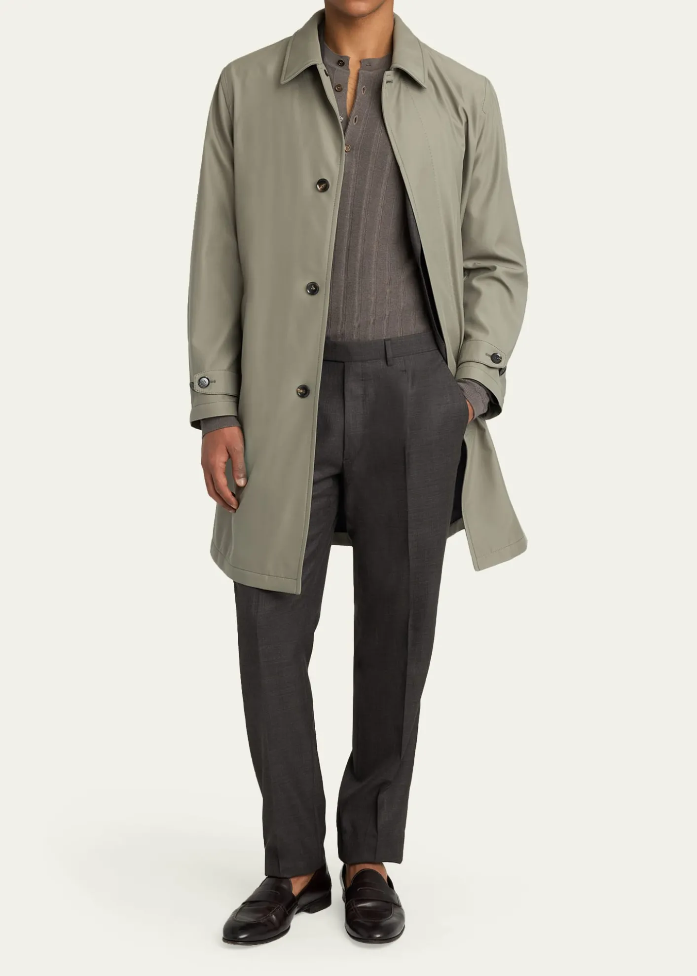 BrioniMen's Silk Cloud Button-Front Car Coat