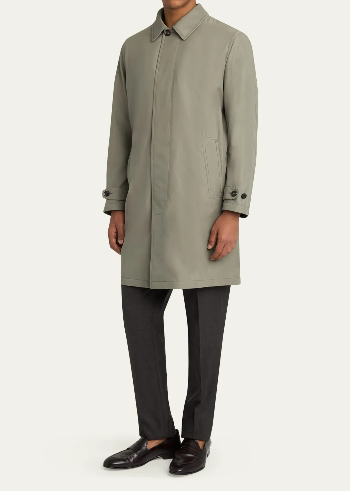 BrioniMen's Silk Cloud Button-Front Car Coat