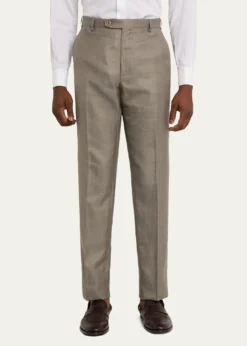 BrioniMen's Silk Twill Flat-Front Trousers