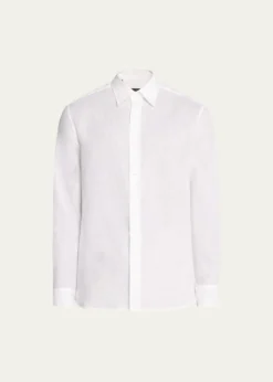 BrioniMen's Solid Linen Sport Shirt