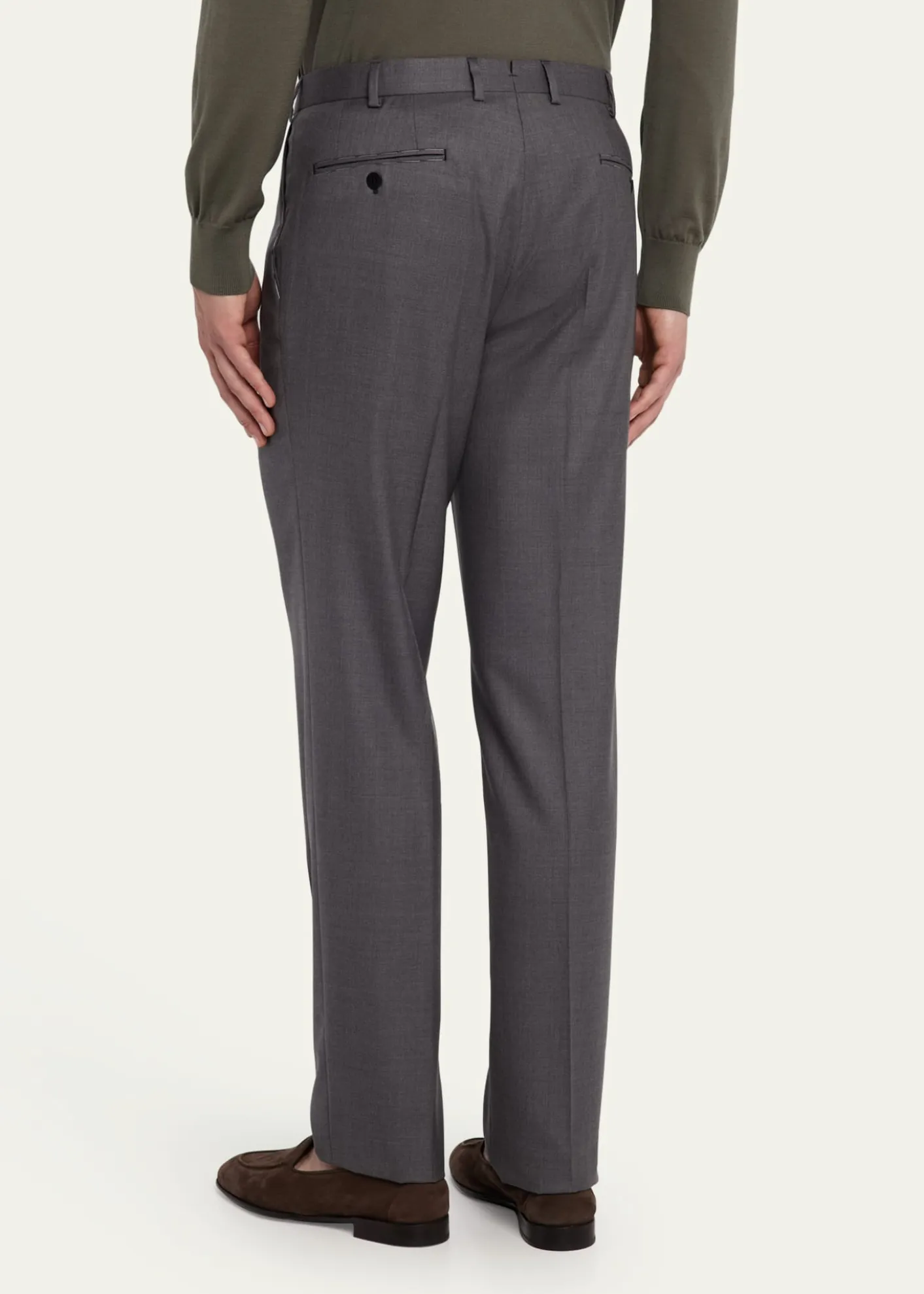 BrioniMen's Solid Twill Dress Trousers