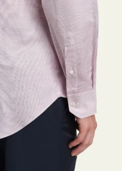 BrioniMen's Textured Cotton Button-Collar Dress Shirt
