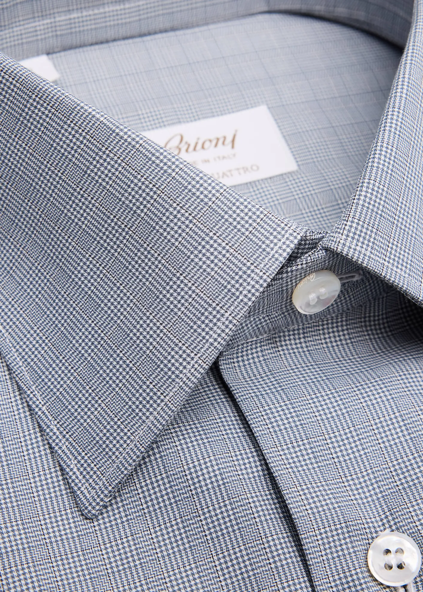 BrioniMen's Ventiquattro Cotton Micro-Plaid Dress Shirt